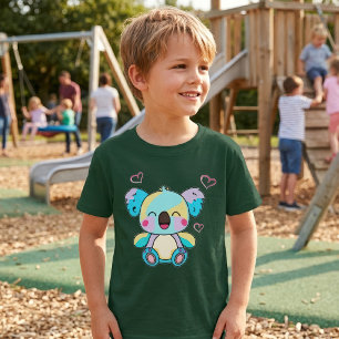 T-shirt Mignon koala bébé Kawaii souriant avec des cœurs d
