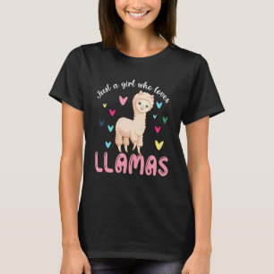 T-shirt Mignon Lama Pour Femmes Filles Élevage Lama Alpac