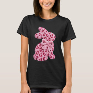 T-shirt Mignon Lapin de Pâques Rose Arc-en-ciel Kawaii Pel