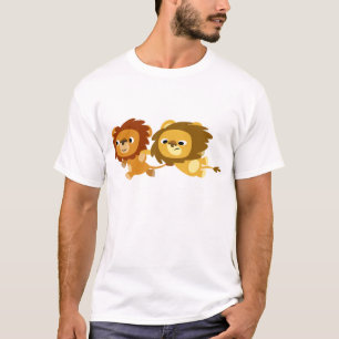 T-shirt mignon Lions caricaturaux dans une dépêche