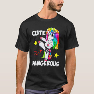 T-shirt Mignon Mais Dangereux Cadeau Drôle Karaté Licorne