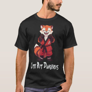 T-shirt Mignon Mais Dangereux, Karaté de Panda Rouge Drôle