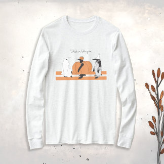 T-shirt Mignon Manchot Citrouille Drôle Halloween