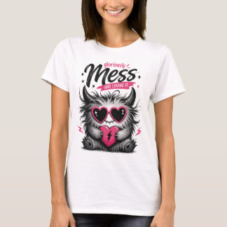 T-shirt Mignon Monstre Gothique Graphique Glorieusement Dé