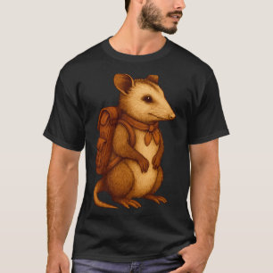 T-shirt Mignon opossum randonneur en sac à dos campeur for