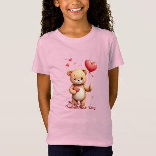 T-Shirt Mignon ours en peluche avec cœur – Joyeuse Saint-V