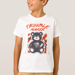 T-shirt Mignon ours en peluche avec 'Fauteur de troubles'