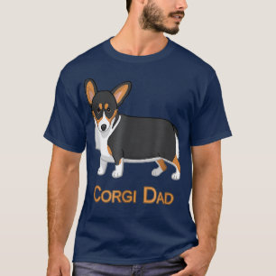 T-shirt Mignon père de Corgi Pembroke tricolore noir Amour