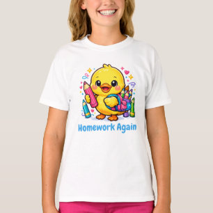 T-shirt Mignon poussin devoirs à nouveau drôle de rentrée
