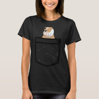 T-shirt Mignon Pug dans la poche essentiel 826
