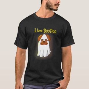 T-shirt Mignon pug d'Halloween en costume de fantôme