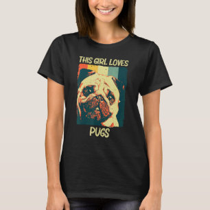 T-shirt Mignon Pug Pour Filles Enfants Animal De Compagnie