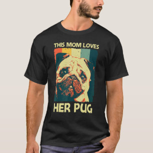 T-shirt Mignon Pug Pour Maman Mère Animal De Compagnie Chi