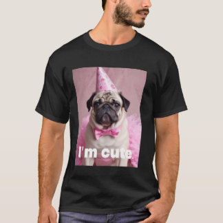 T-shirt Mignon Pug Rose