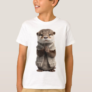 T-shirt Mignon Pull Douillet Loutre Enfants