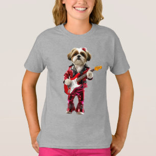 T-shirt Mignon Shih Tzu Rock Star Enfants'