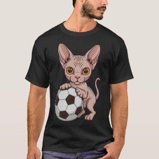 T-shirt Mignon Sphynx de football Juste Fille Qui Aime Les