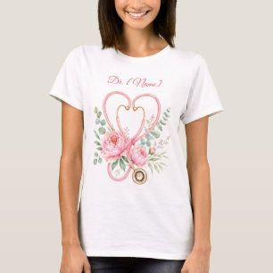 T-shirt Mignon Stéthoscope Médical Fleur Nursing & Médecin