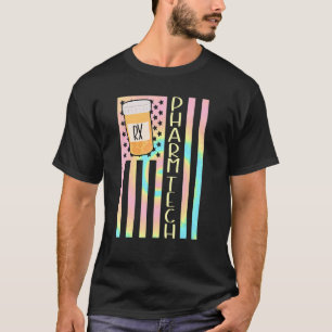 T-shirt mignon technicien en pharmacie pharm Drapeau améri