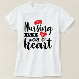 T-shirt Mignon travail infirmier cœur mot art