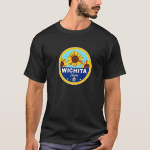 T-shirt Mignon Wichita Kansas Ks Badge de Tournesol Souven