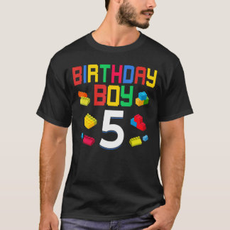 T-shirt Mignonne 5e anniversaire 5 ans Bâtiment Boys