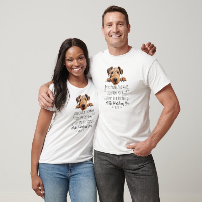 T-shirt Mignonne Airedale Chien Papa Drôle (Unisexe)