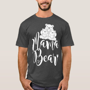 T-shirt Mignonne Animal Maman Ours Cubes Ours Famille Mama