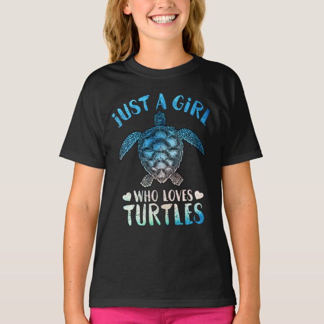 T-shirt Mignonne Aquarelle De Mer Juste Une Fille Qui Aime (Devant)