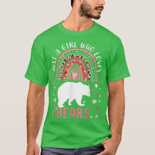 T-shirt Mignonne Arc En Ciel Juste Une Fille Qui Aime Ours