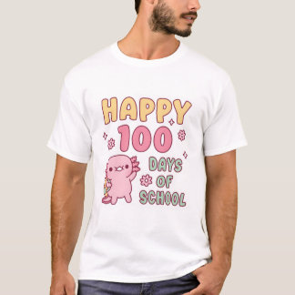 T-shirt Mignonne Axolotl Joyeux 100 Jours D'École