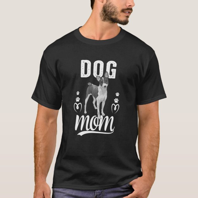 T-shirt Mignonne Basenji maman chien (Devant)