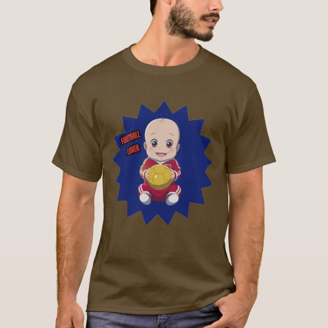 T-shirt Mignonne bébé en tenue de footballeur (Devant)
