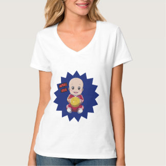 T-shirt Mignonne bébé en tenue de footballeur