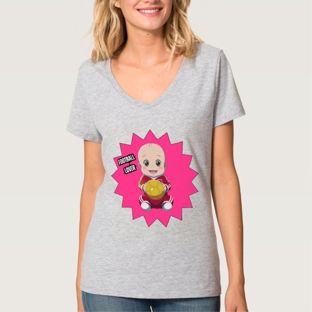 T-shirt Mignonne bébé en tenue de footballeur (Devant)