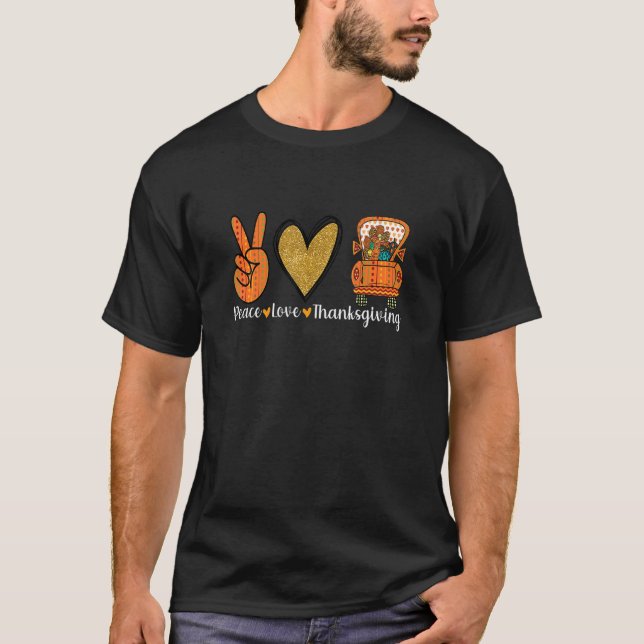 T-shirt Mignonne Blessé Thanksgiving Costume Paix Amour Me (Devant)