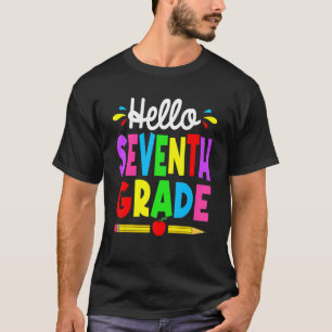 T-shirt Mignonne Bonjour tenue de septième année Joyeux De
