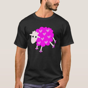 T-shirt Mignonne brebis mouton dame brebis rose
