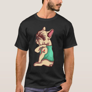 T-shirt Mignonne Bulldog - Amour Maman I Heart Maman