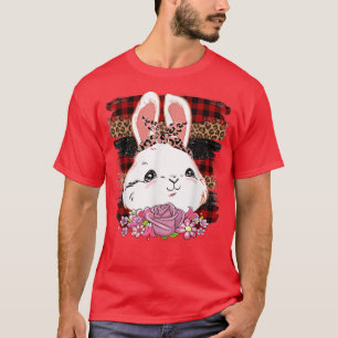 T-shirt Mignonne Bunny Leopard Feu de Pâques Femmes Happy 