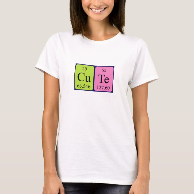 T-shirt Mignonne chemise périodique du nom de la table (Devant)