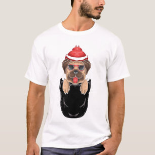 T-shirt Mignonne chien Carlin assis dans la pochette T-shi