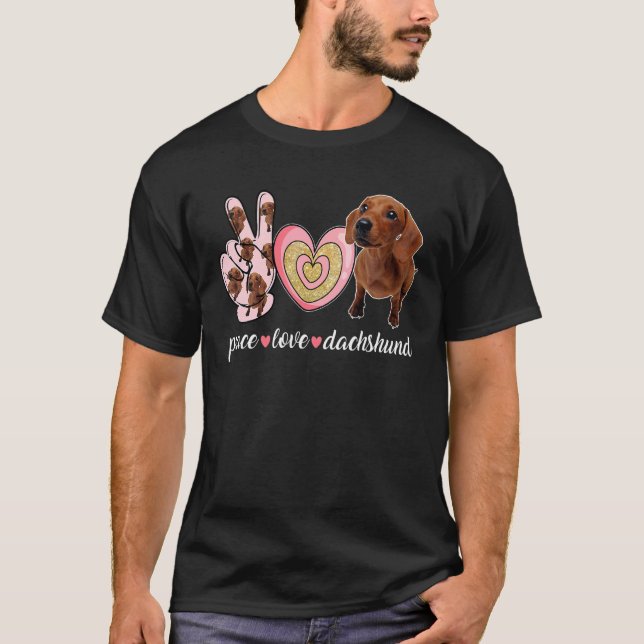 T-shirt Mignonne Chien Maman Fête des Mères Paix Amour Dac (Devant)