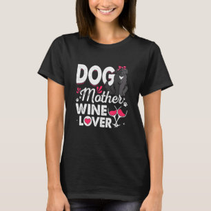 T-shirt Mignonne Chien Mère Vin Terre-Neuve Chien Fête des