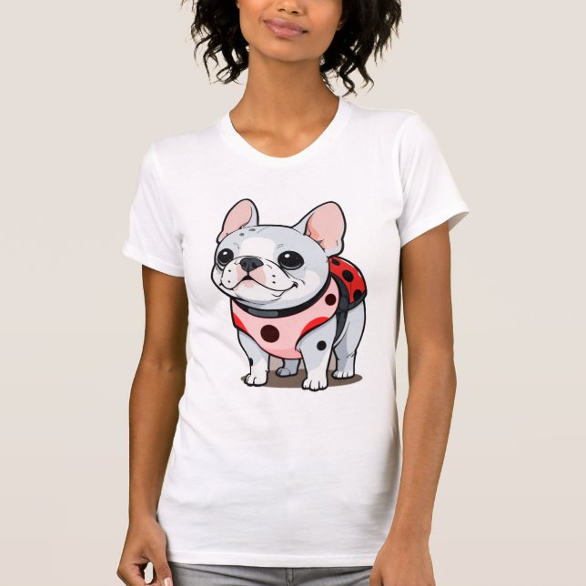 T-shirt Mignonne Chien-taureau français Ladybug (Devant)
