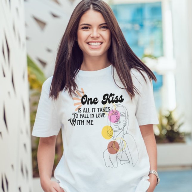 T-shirt mignonne citation d'amour Rose Stylo Art de ligne  (Créateur téléchargé)