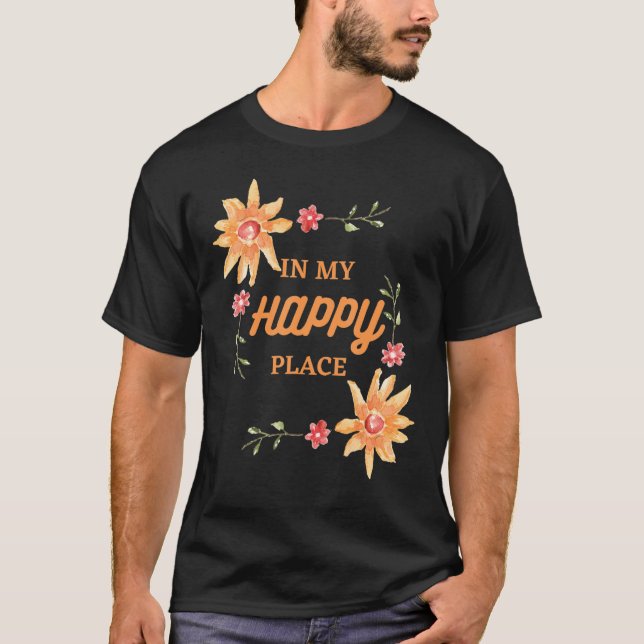 T-shirt Mignonne Dans Mon Joyeux Lieu Fleurs D'Aquarelle P (Devant)
