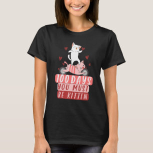 T-shirt Mignonne Danse Chat 100 Jours Vous Devez Être 100E