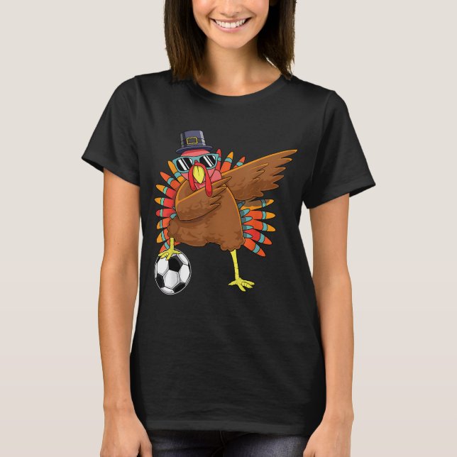 T-shirt Mignonne Drôle de football Thanksgiving Dabbing Tu (Devant)