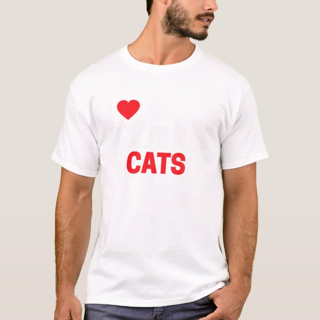 T-shirt Mignonne Drôle J'Aime Chats Pour Kitten Kitty Love (Devant)